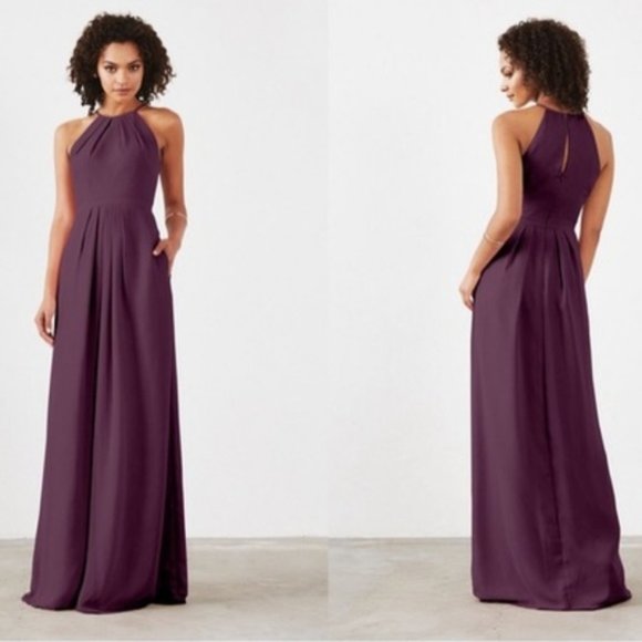 Banana Republic/Weddington Way Mauve Bridesmaids Dress with pockets - Picture 1 of 6